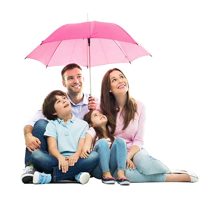 Family with the umbrella
